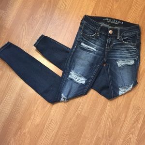 American Eagle low rise leggings, dark wash